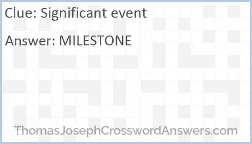 Significant event Answer