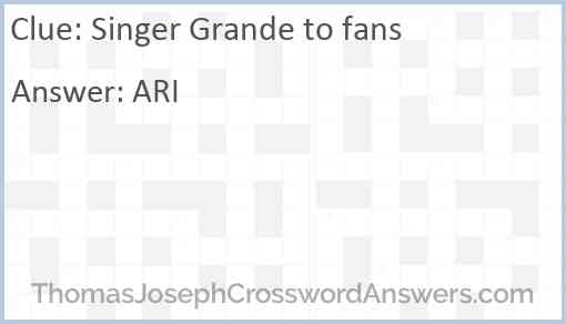 Singer Grande to fans Answer