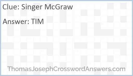 Singer McGraw Answer