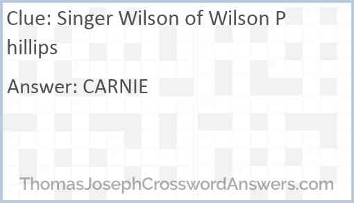 Singer Wilson of Wilson Phillips Answer