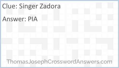 Singer Zadora Answer