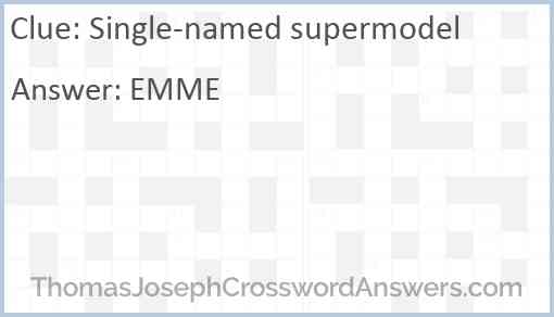 Single-named supermodel Answer
