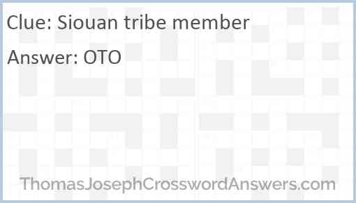 Siouan tribe member Answer