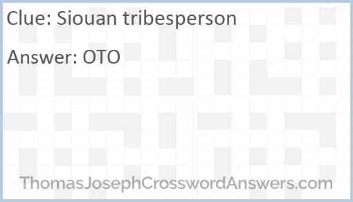 Siouan tribesperson Answer