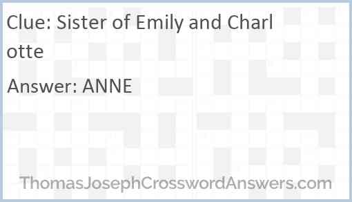 Sister of Emily and Charlotte Answer