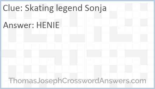 Skating legend Sonja Answer