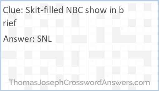 Skit-filled NBC show in brief Answer