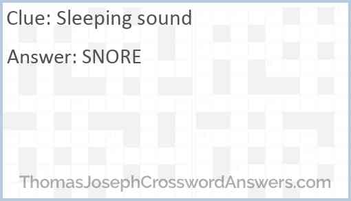 Sleeping sound Answer