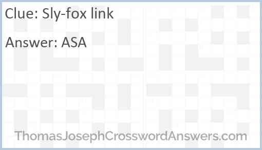 Sly-fox link Answer