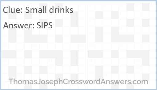 Small drinks Answer
