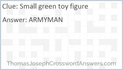 Small green toy figure Answer