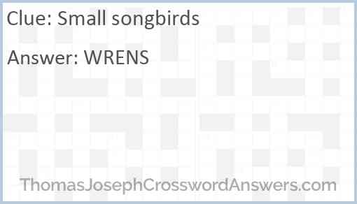 Small songbirds Answer