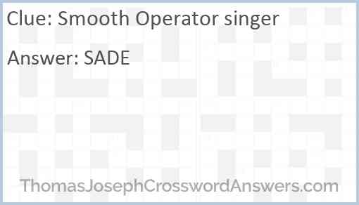 “Smooth Operator” singer Answer
