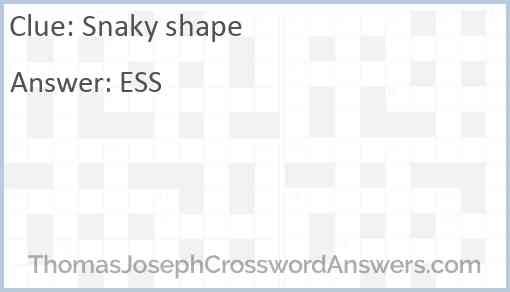 Snaky shape Answer