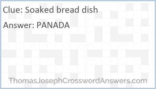 Soaked bread dish Answer