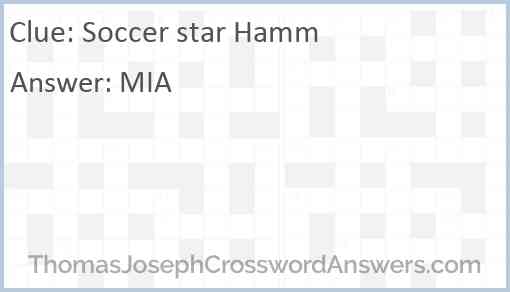 Soccer star Hamm Answer