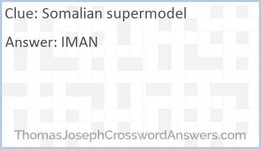 Somalian supermodel Answer