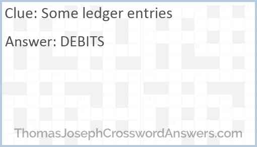 Some ledger entries Answer