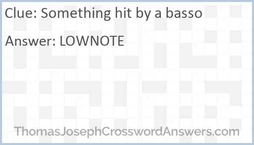 Something hit by a basso Answer