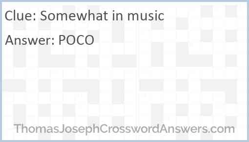 Somewhat in music Answer