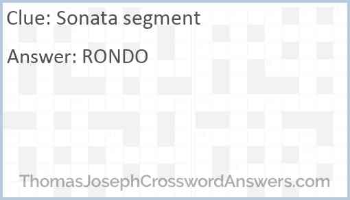 Sonata segment Answer