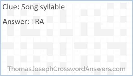 Song syllable Answer