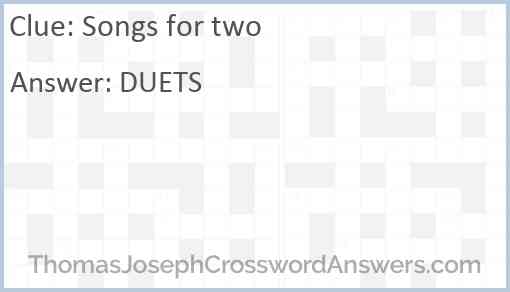 Songs for two Answer