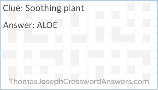 Soothing plant Answer
