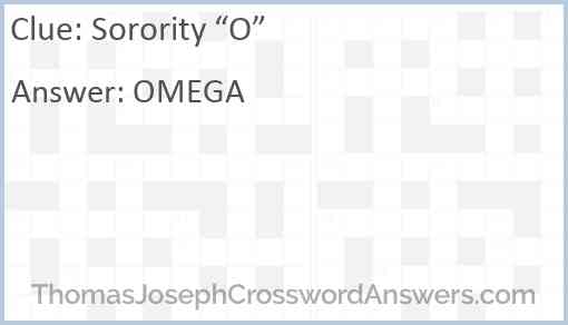 Sorority “O” Answer