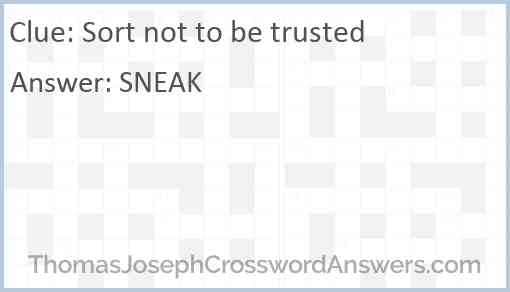 Sort not to be trusted Answer