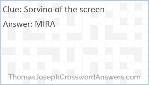 Sorvino of the screen Answer