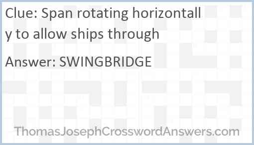 Span rotating horizontally to allow ships through Answer
