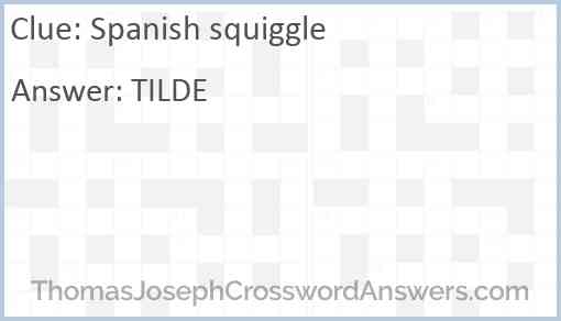 Spanish squiggle Answer