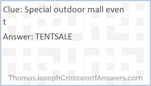 Special outdoor mall event Answer
