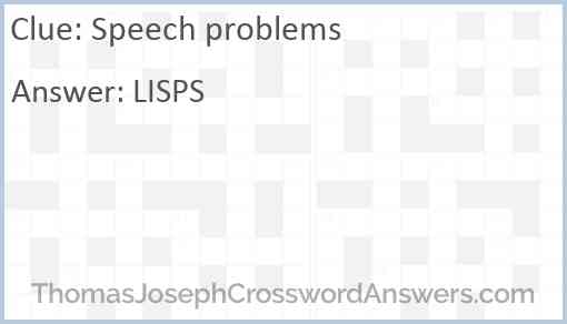 Speech problems Answer
