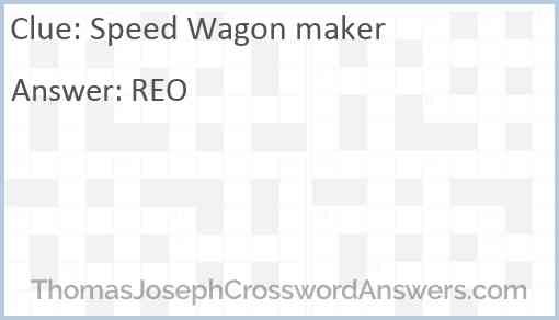 Speed Wagon maker Answer
