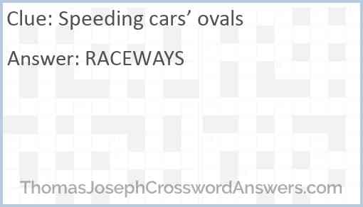Speeding cars’ ovals Answer