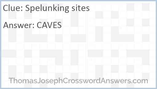 Spelunking sites Answer