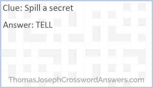 Spill a secret Answer