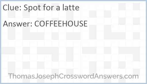 Spot for a latte Answer