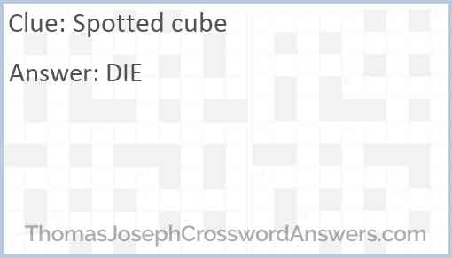 Spotted cube Answer