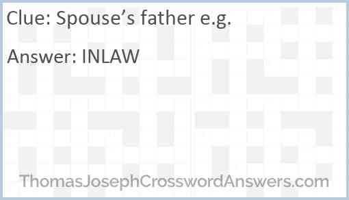 Spouse’s father e.g. Answer