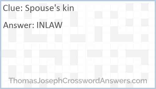 Spouse’s kin Answer