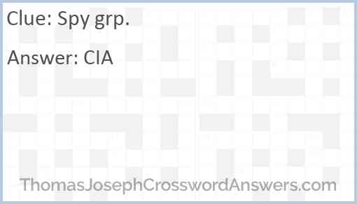 Spy grp. Answer