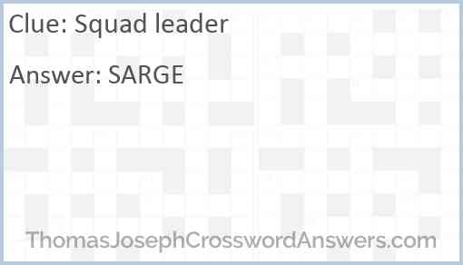 Squad leader Answer