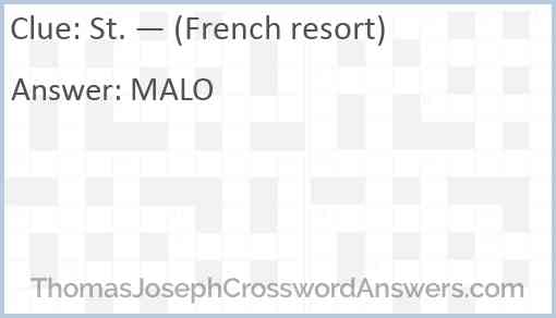 St. — (French resort) Answer