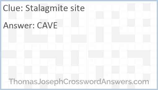 Stalagmite site Answer