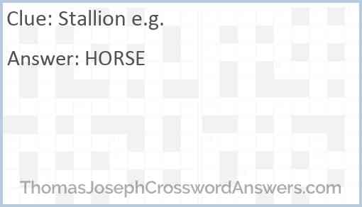 Stallion e.g. Answer