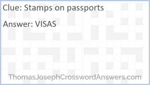 Stamps on passports Answer