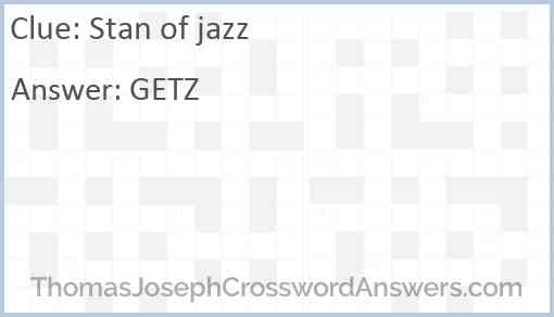 Stan of jazz Answer